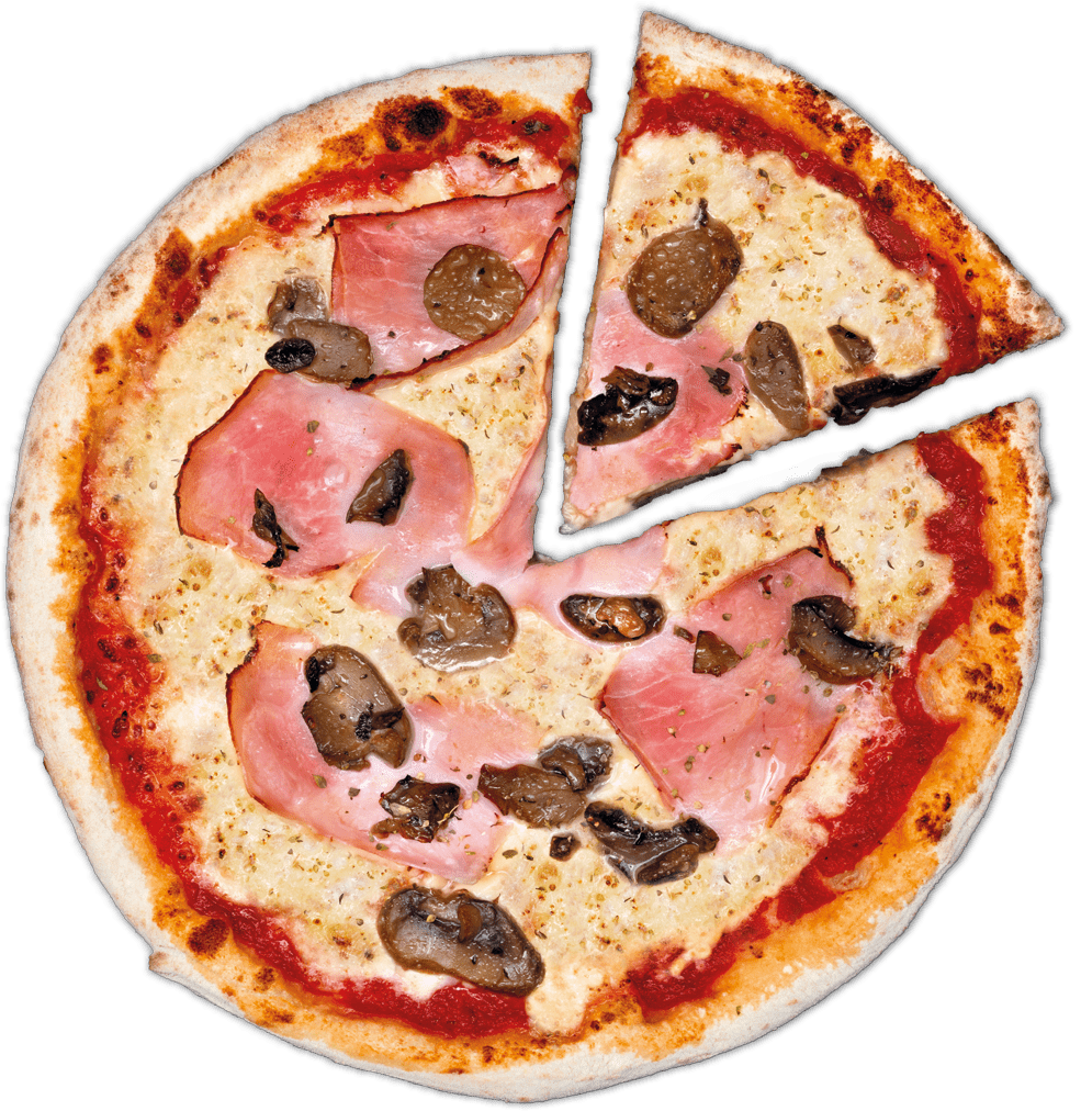 Prosciutto E funghi Pizza a Mano